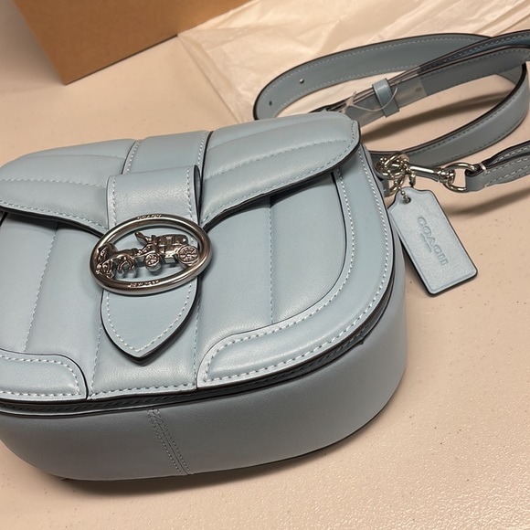 Coach Baby Blue Georgie Shoulder Bag With Puffy Quilting - Picture 8 of 8